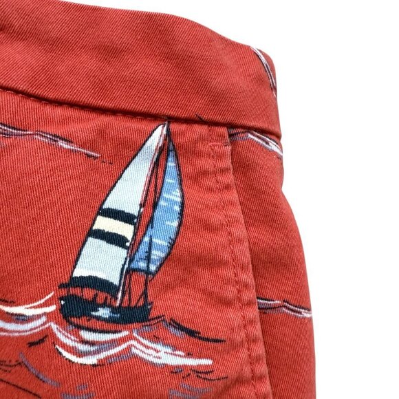 IZOD Saltwater Boat Shorts Size 40 Mens Nautical Preppy Coral Red Cotton - Picture 9 of 9
